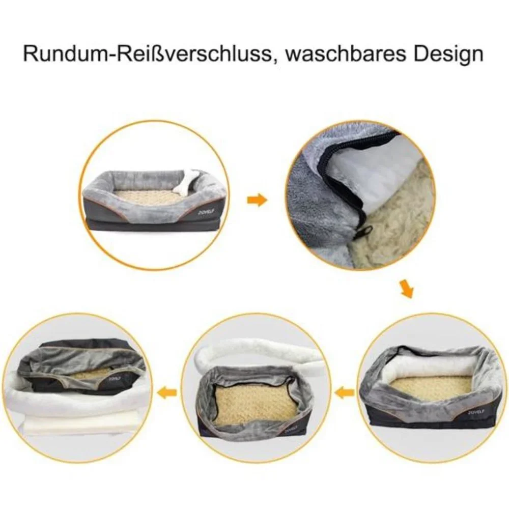 Large Memory Foam Dog Bed, Orthopedic Dog Bed & Sofa w/ Removable Washable Cover
